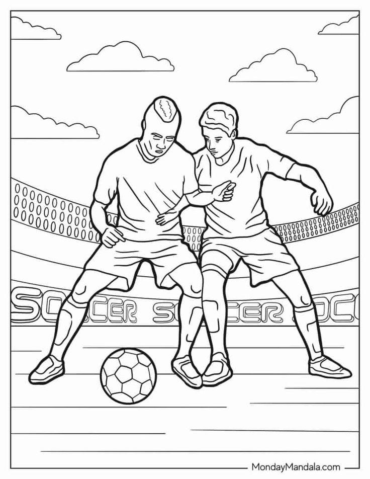 36+ Top Football Colouring Pages MbappÃ© Colored