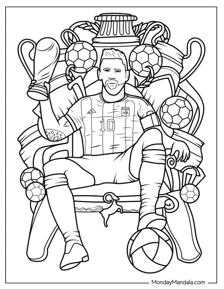 10 Creative Soccer Coloring Pages Featuring Messi: Unleash Your Inner Artist