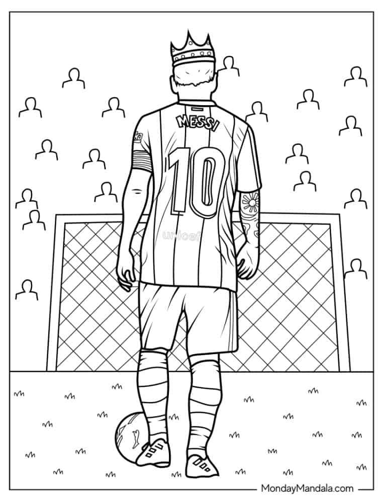 10 Captivating Soccer Coloring Pages Featuring the Legendary Lionel Messi