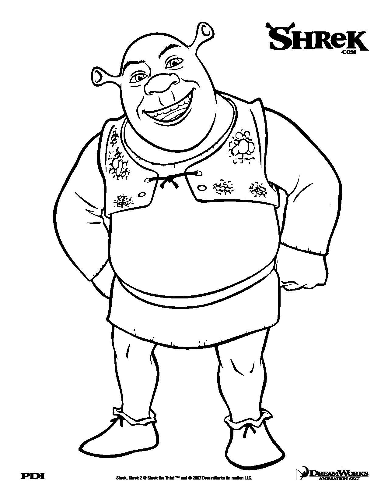 44+ Printable Shrek Coloring Pages for Adult