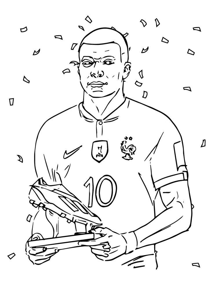 40+ Free Football Colouring Pages MbappÃ© PDF Printable