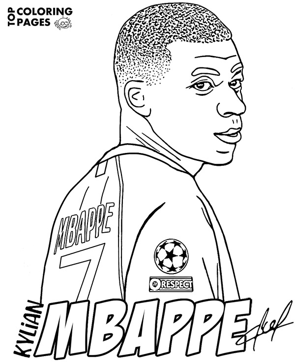 10 Soccer Player Mbappe Coloring Page for Aspiring Football Stars