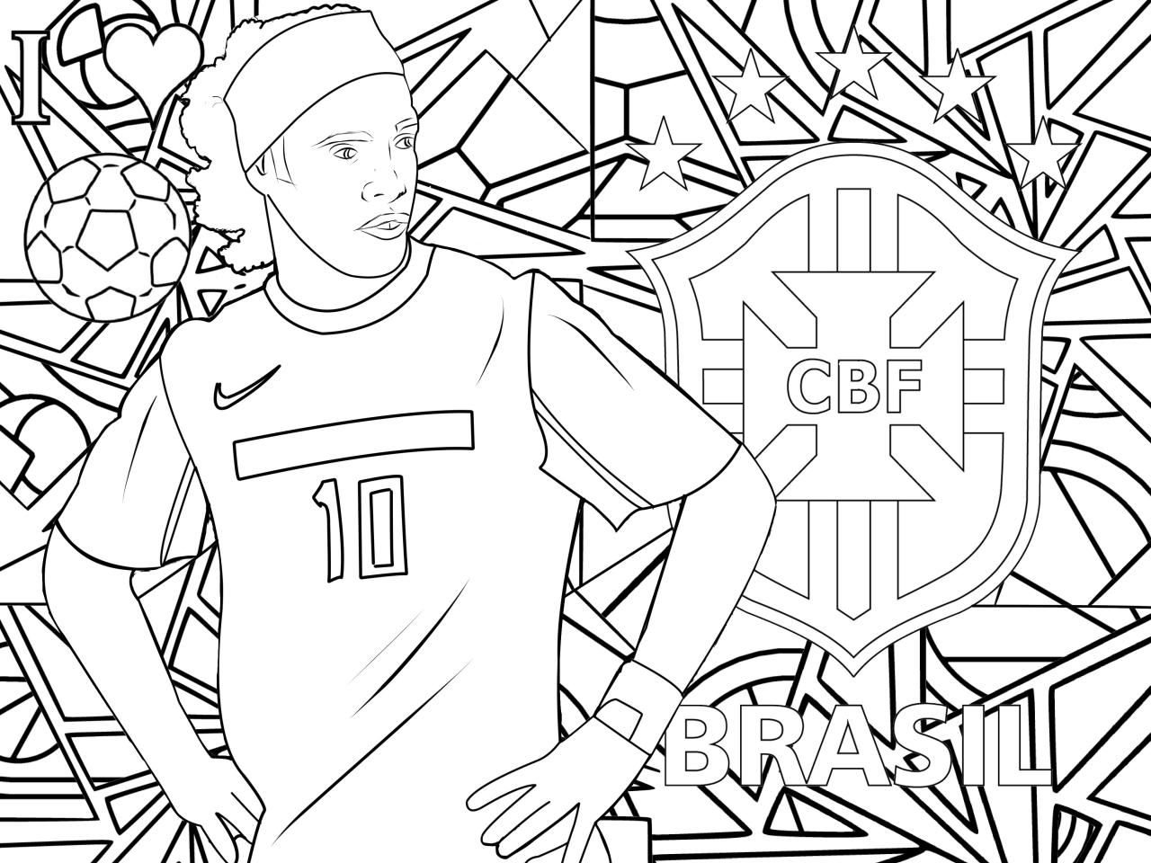 10 Fun Ronaldinho Coloring Pages for Soccer Lovers