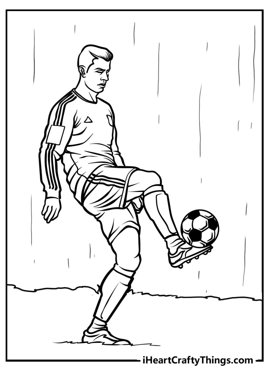 10 Soccer Player Coloring Pages for Kids and Adults