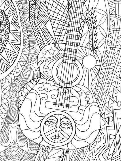 10 Music-Inspired Adult Coloring Pages to Soothe Your Soul