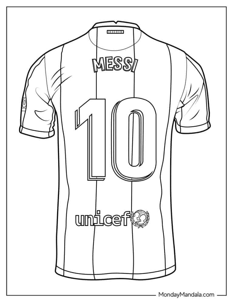 Soccer Coloring Pages Messi Free Printable 26