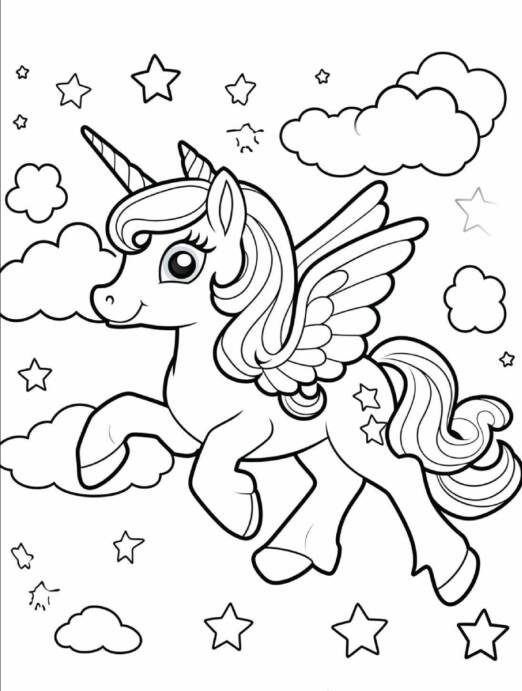 12+ Rainbow Unicorn Coloring Pages Free Printable 1