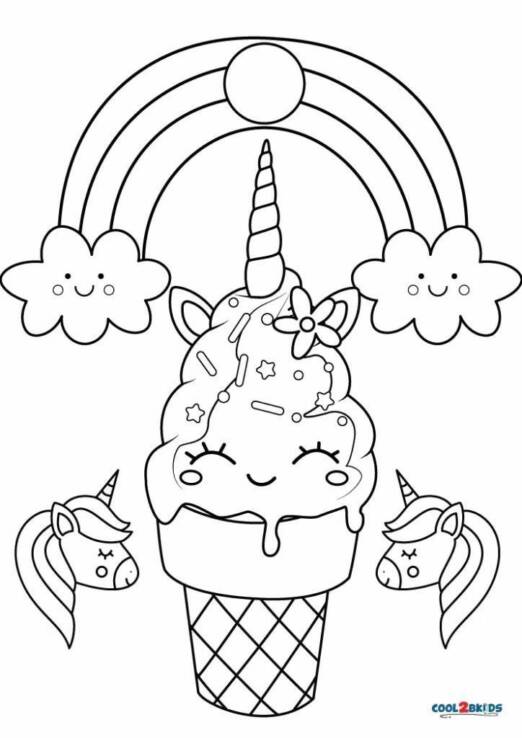 12+ Rainbow Unicorn Coloring Pages Free Printable 3