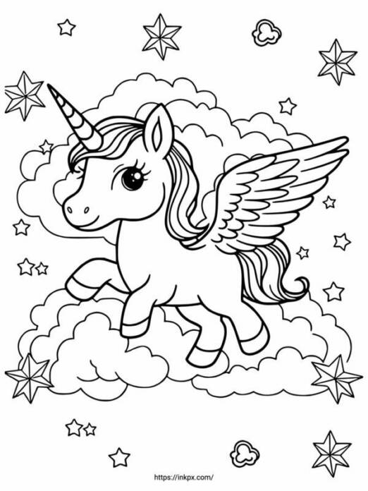 12+ Rainbow Unicorn Coloring Pages Free Printable 6