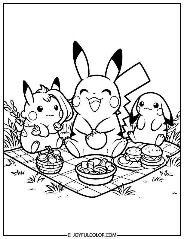 24+ Pikachu Coloring Pages Free Printable 20